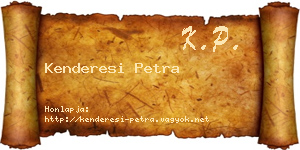 Kenderesi Petra névjegykártya