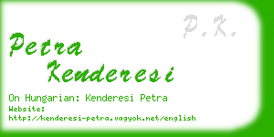 petra kenderesi business card